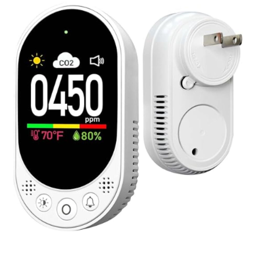 NEW LSENLTY C02 Detector Plug In Temp Humidity CO2 Value Quality Portable